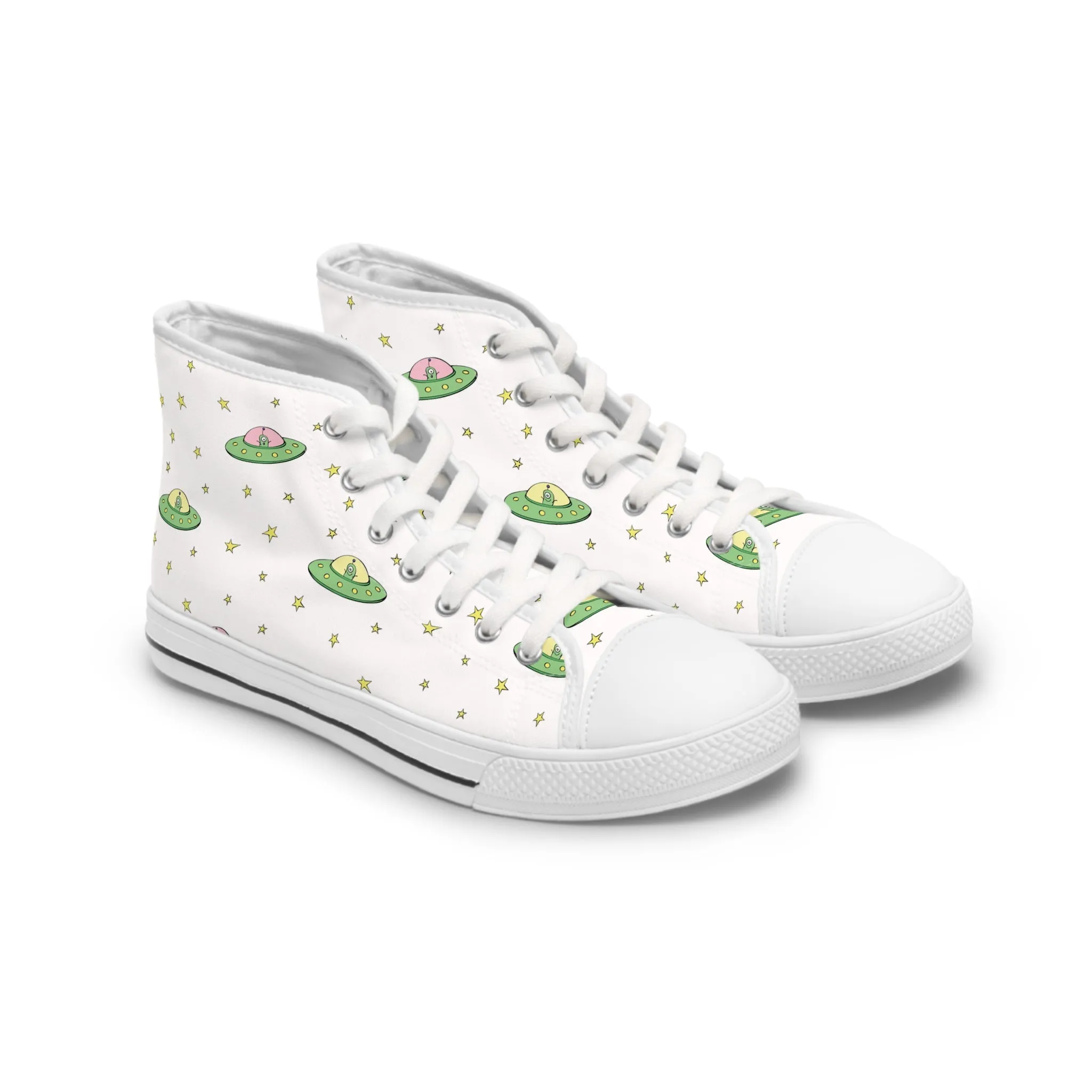 Alien Spaceship Women's High Top Sneakers