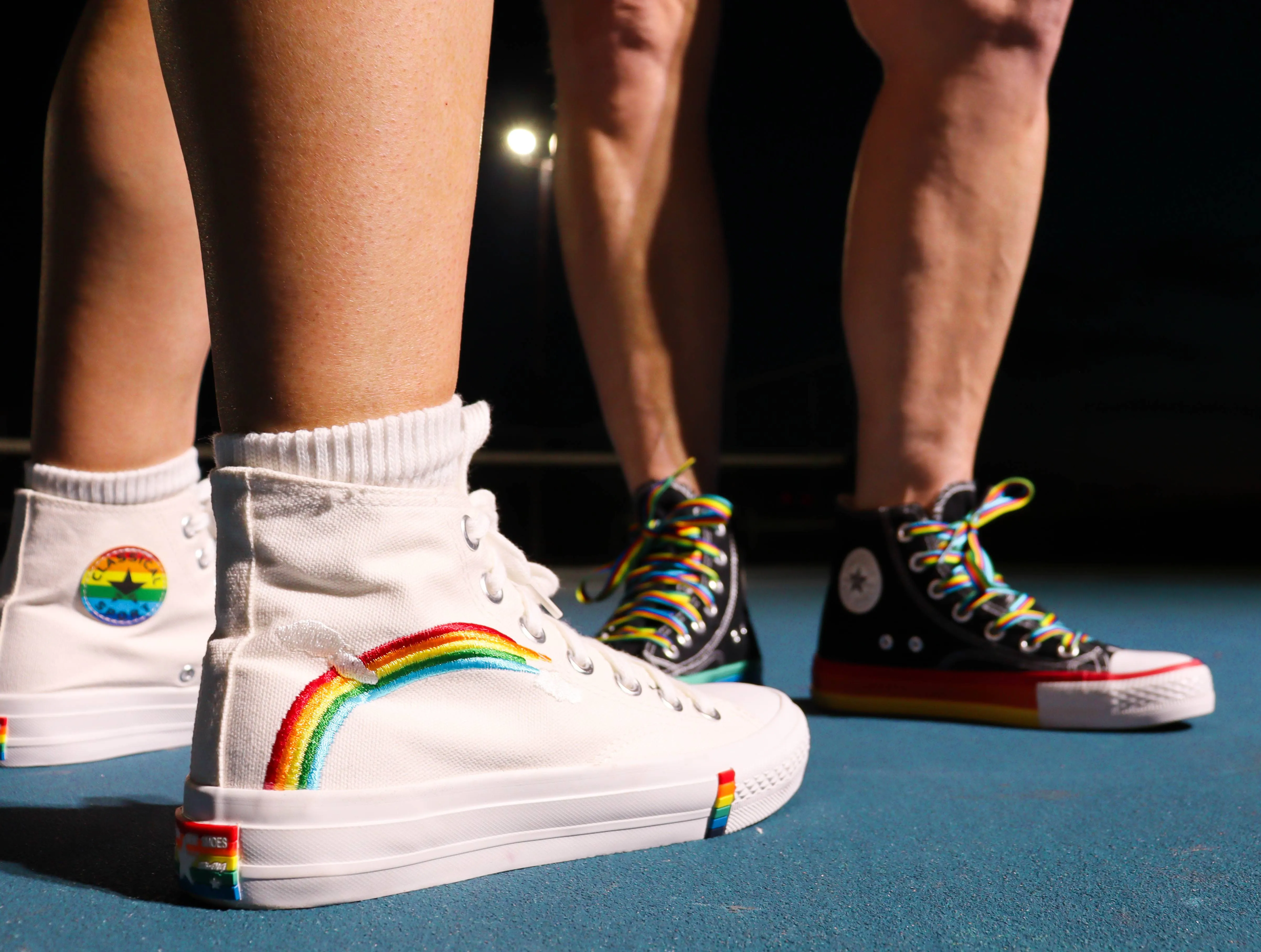 Alternate Rainbow Bottom High-Top Sneakers