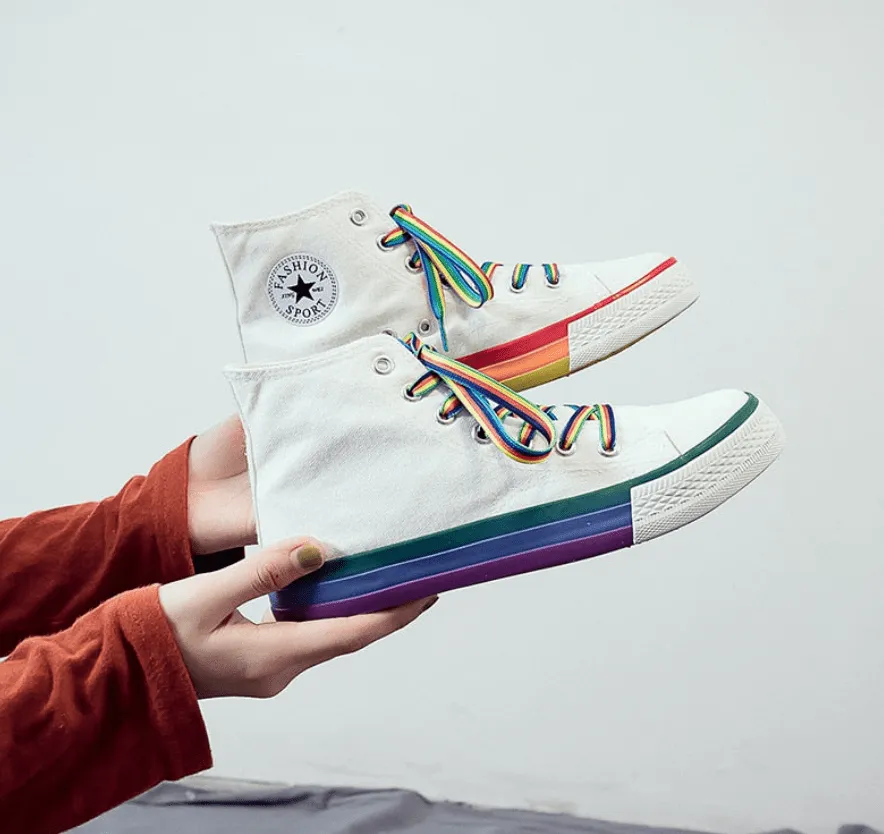 Alternate Rainbow Bottom High-Top Sneakers