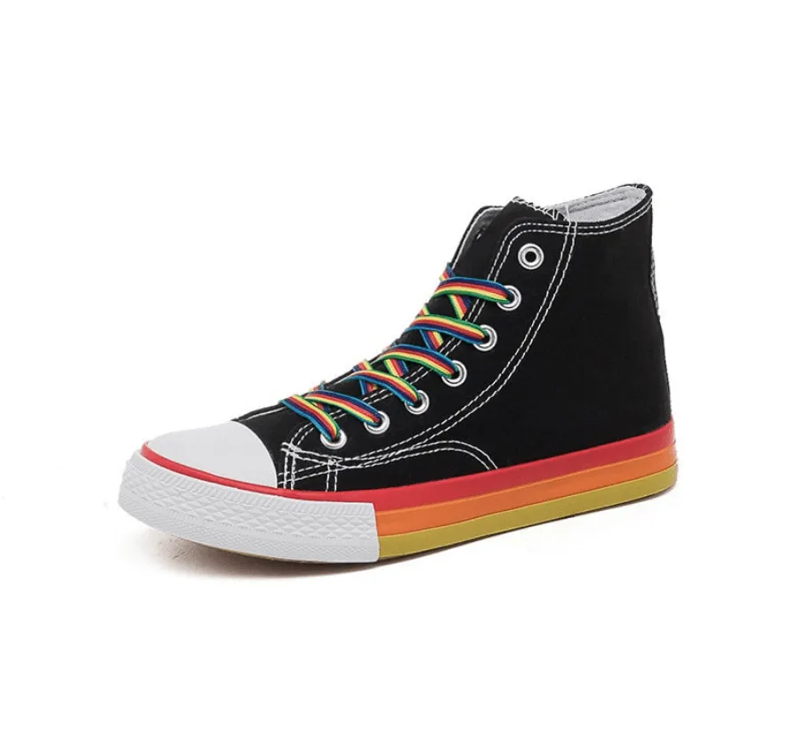 Alternate Rainbow Bottom High-Top Sneakers