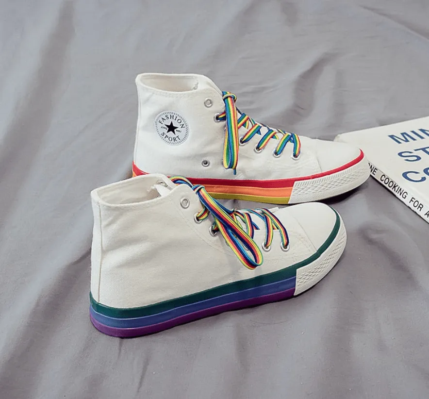 Alternate Rainbow Bottom High-Top Sneakers