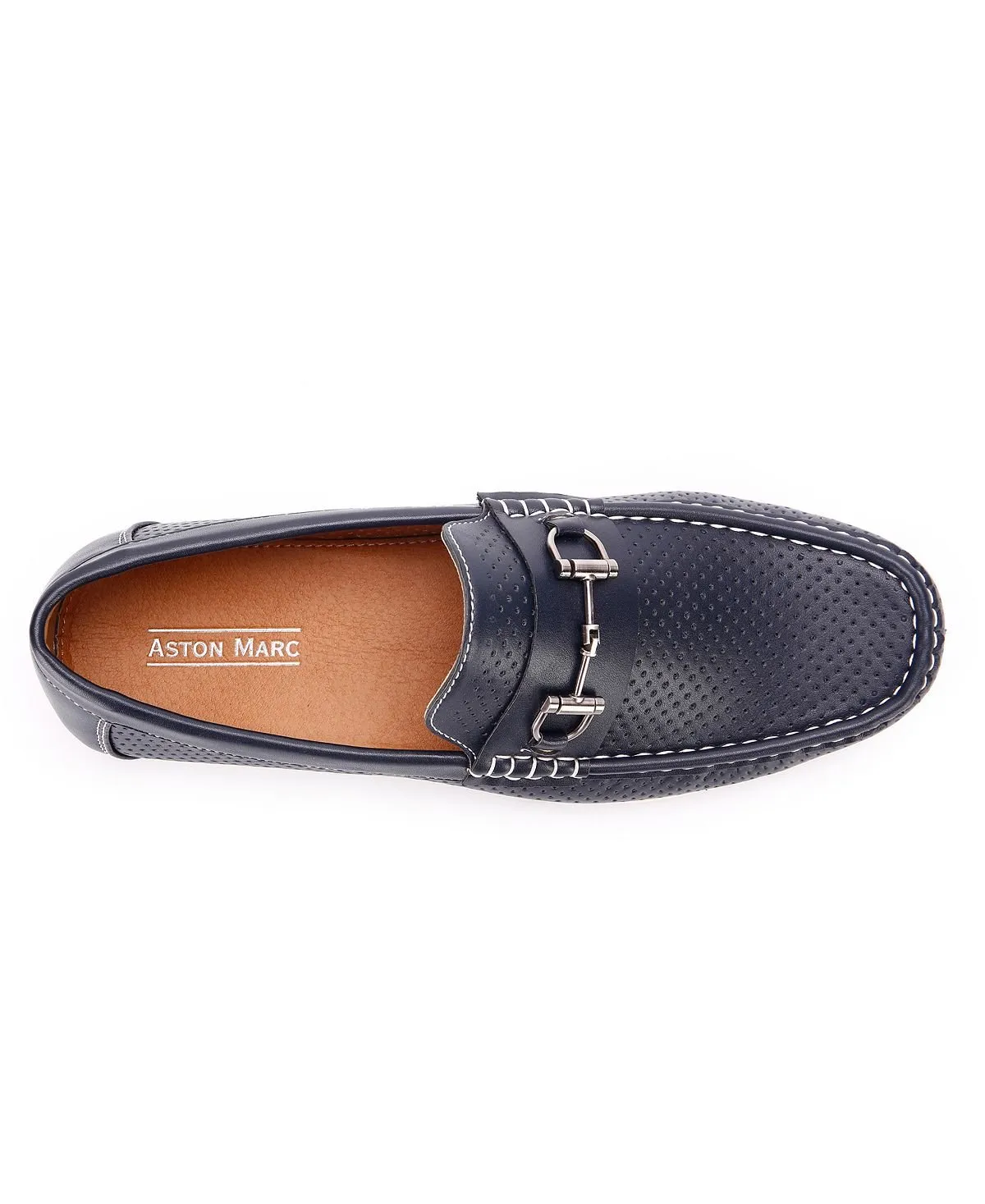 Aston Marc Men's Perforated Classic Moccasins, Blue