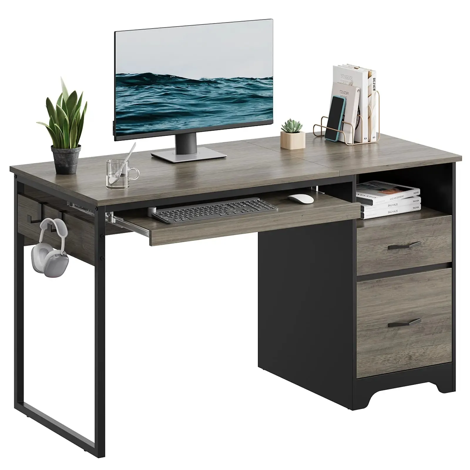 Bestier 48 Inch Office Computer Desk with Drawers