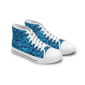 Blue Pebbles Underwater Women's High Top Sneakers