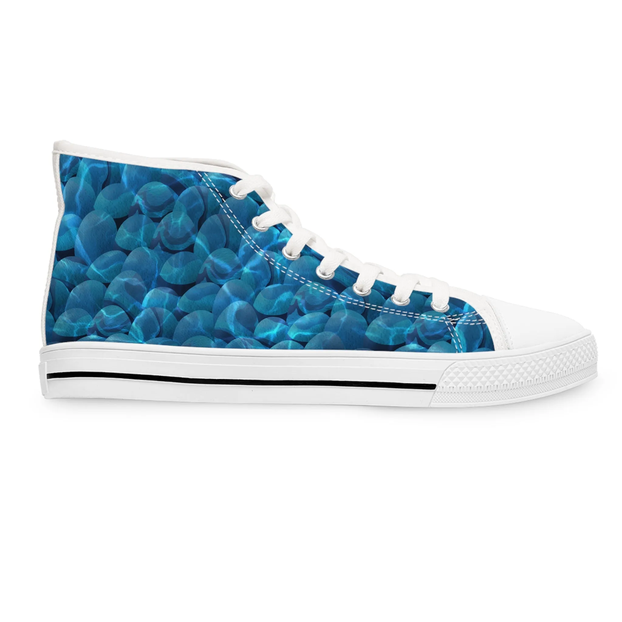 Blue Pebbles Underwater Women's High Top Sneakers