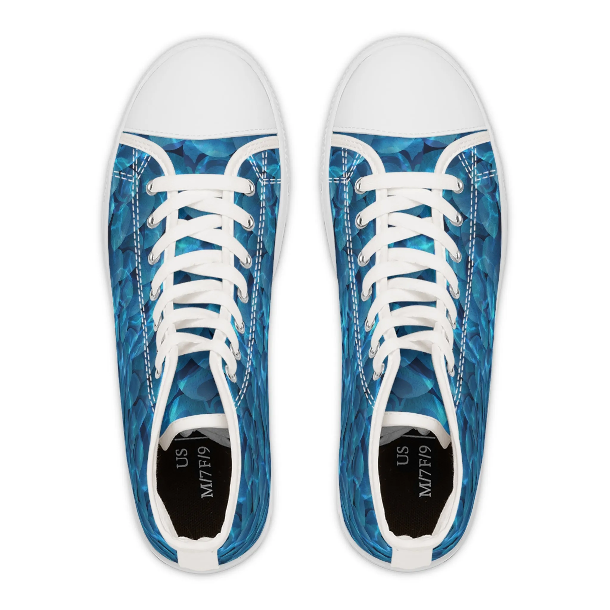 Blue Pebbles Underwater Women's High Top Sneakers