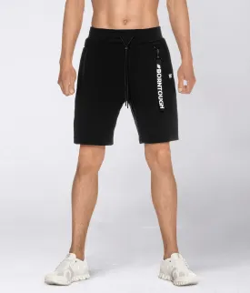 Born Tough Core Fit Zippered Black Running Shorts for Men