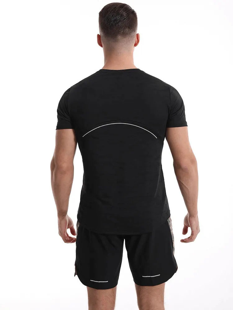 Casual Short Sleeves Basketball Elastic T-shirt for Men - SF1043