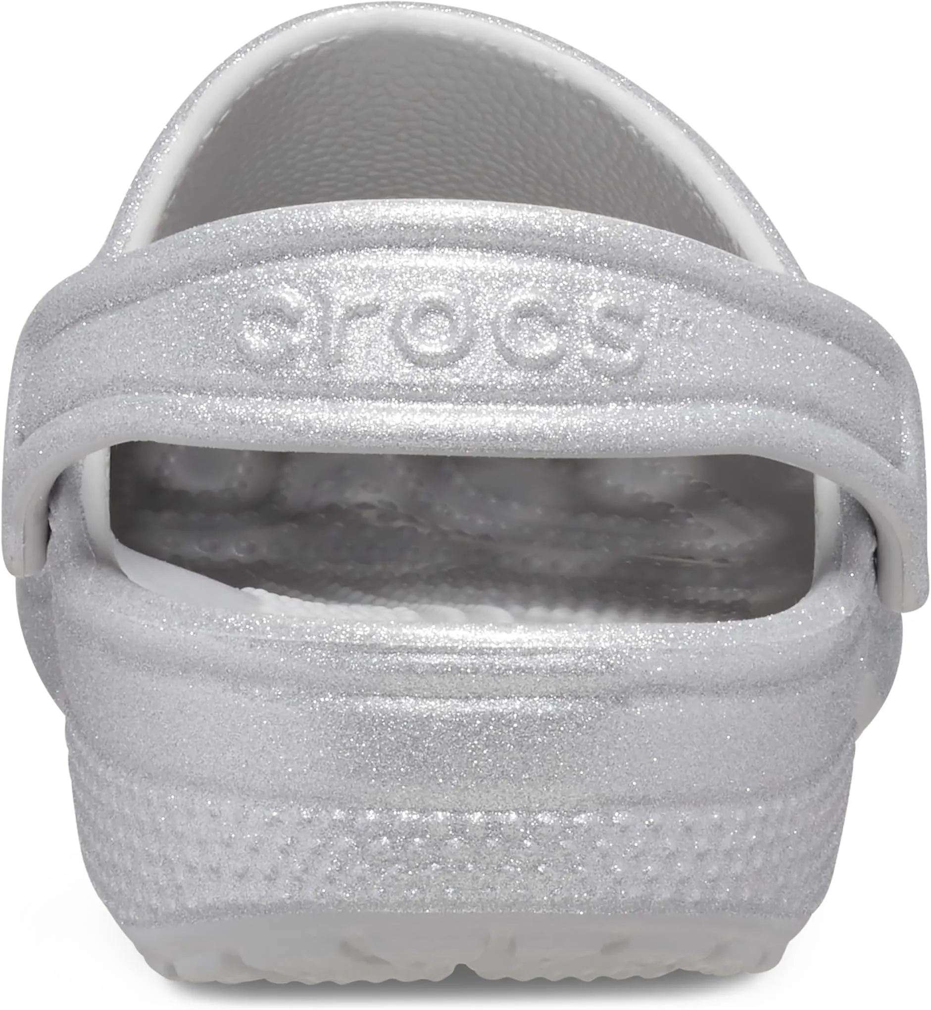 Classic Glitter Clog Crocs, Silver Glitter