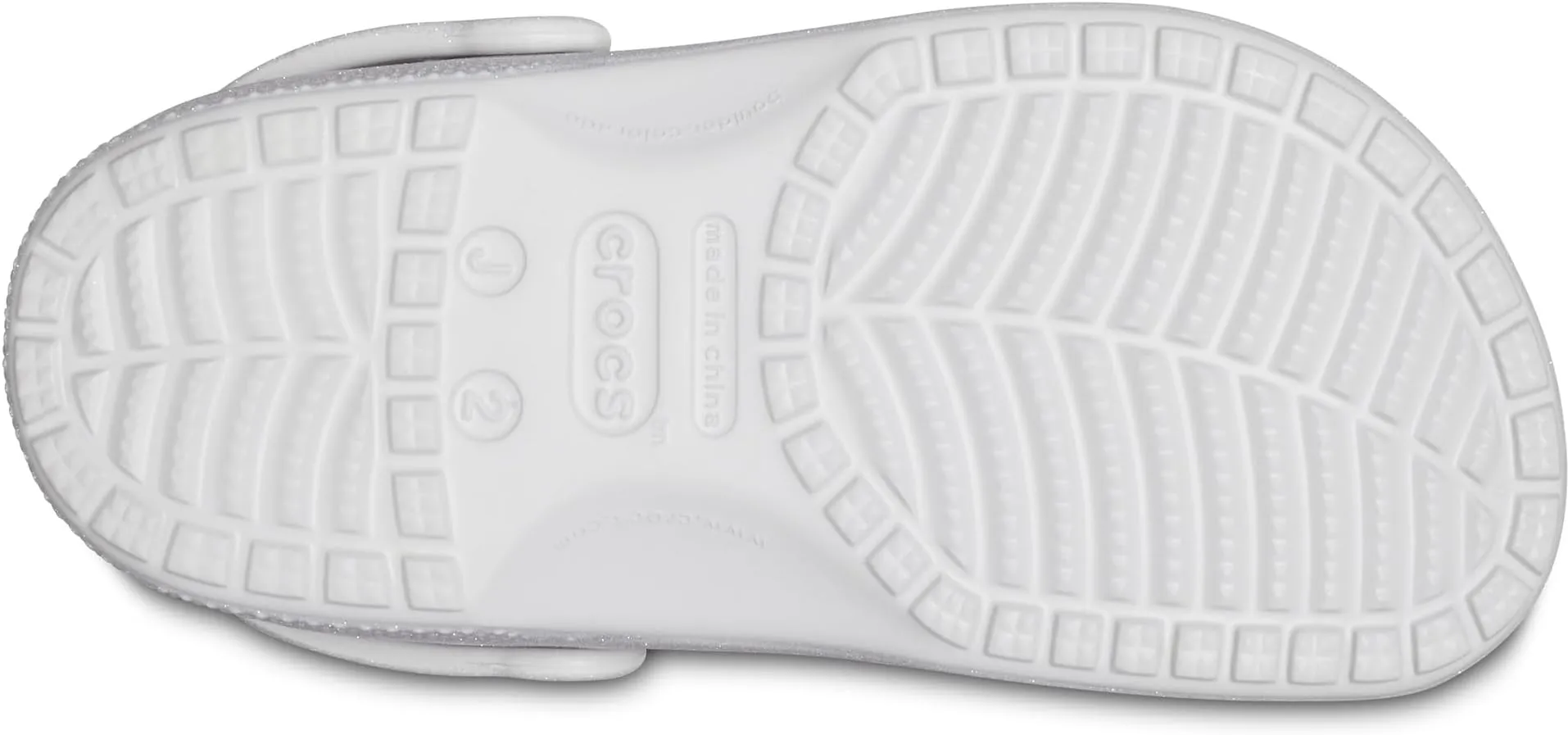 Classic Glitter Clog Crocs, Silver Glitter