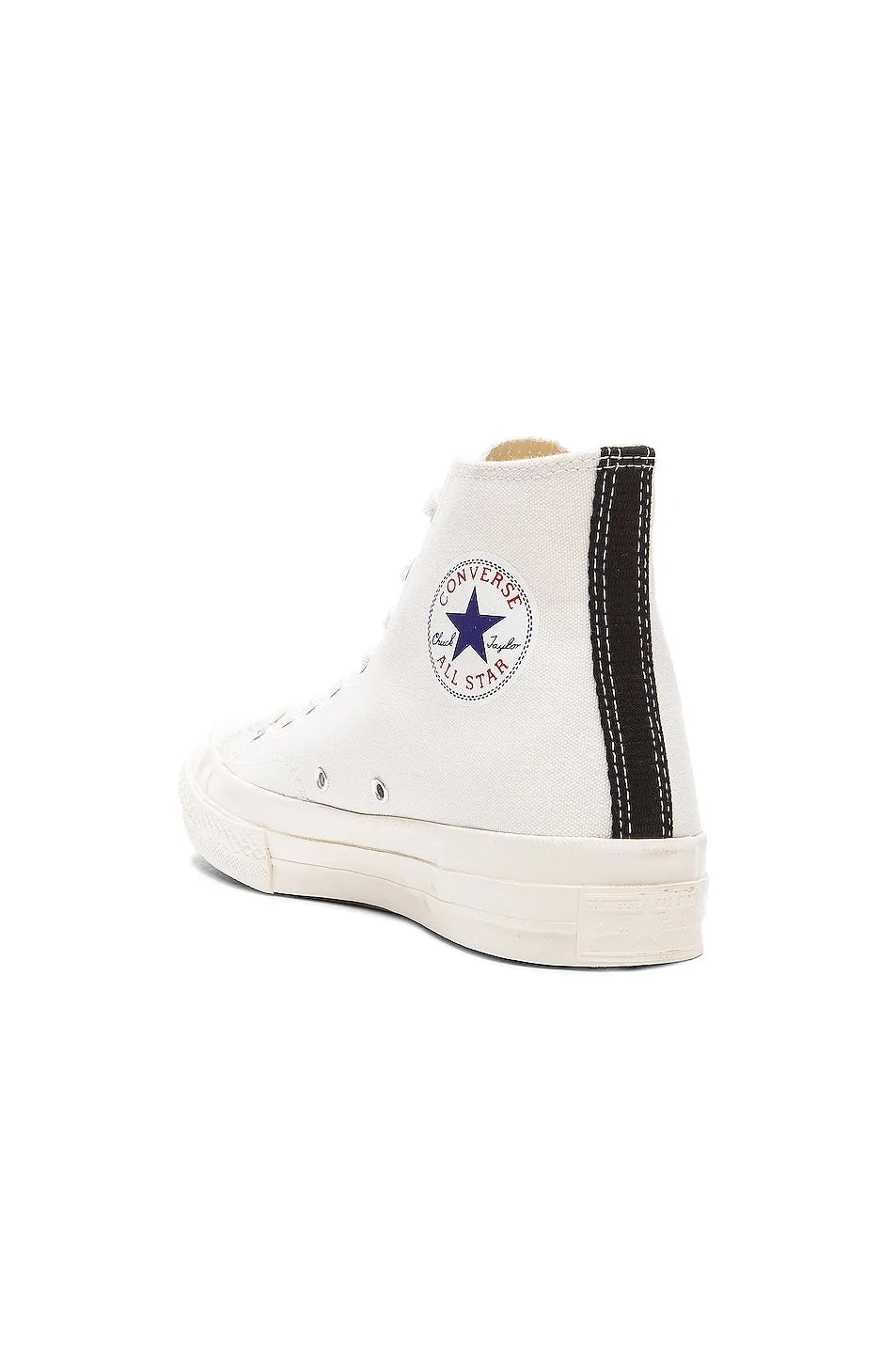 Comme des Garçons Converse Large Emblem High Top Canvas Sneakers, white