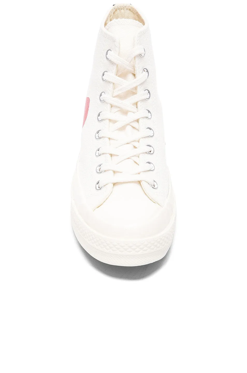 Comme des Garçons Converse Large Emblem High Top Canvas Sneakers, white