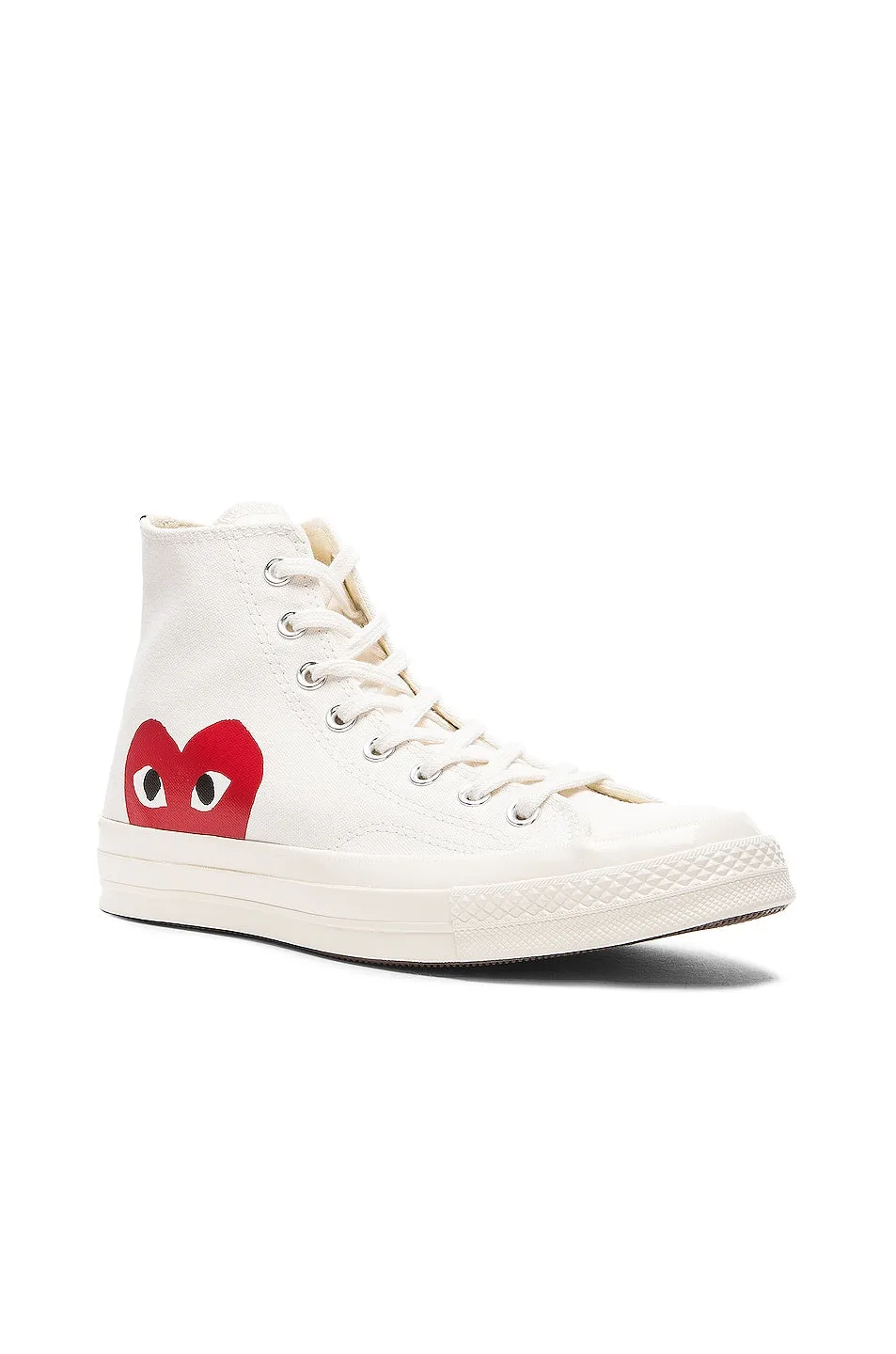 Comme des Garçons Converse Large Emblem High Top Canvas Sneakers, white