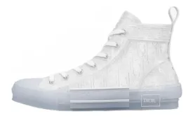 Dior B23 high top sneakers in white with an embossed slope