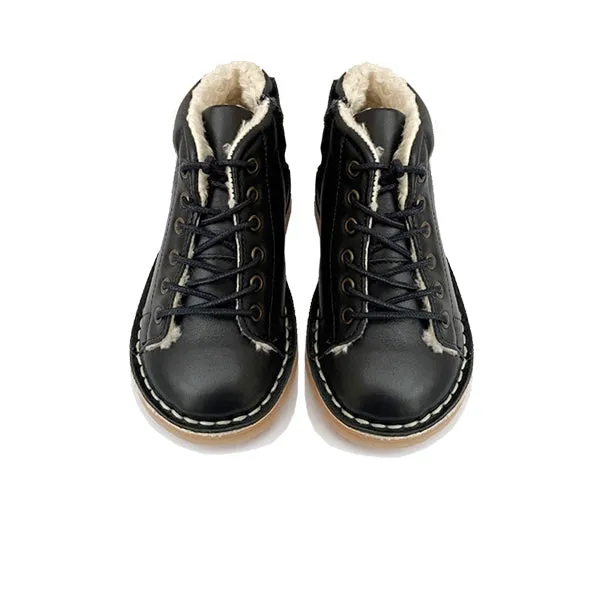 Fletcher Fur Kids Monkey Boot Navy Leather