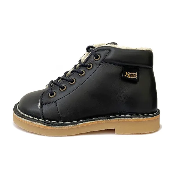 Fletcher Fur Kids Monkey Boot Navy Leather