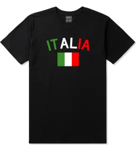 Italia With Flag Italy Futbol Mens T-Shirt