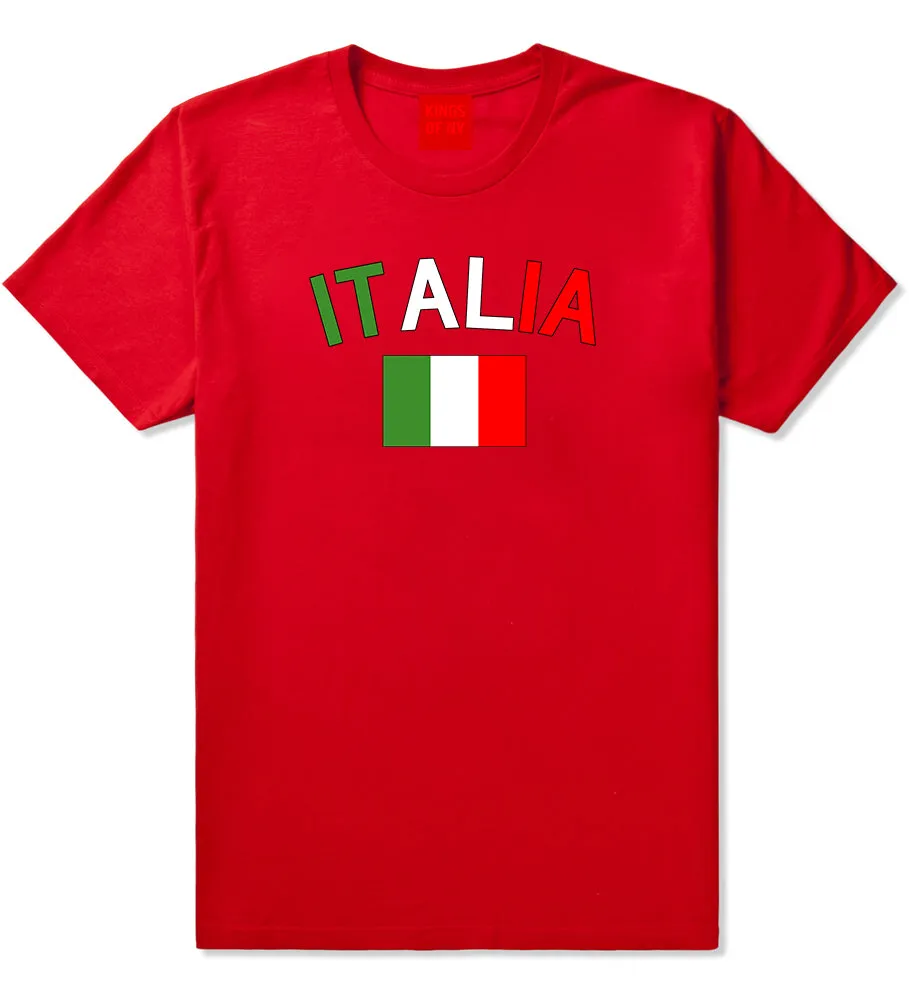 Italia With Flag Italy Futbol Mens T-Shirt