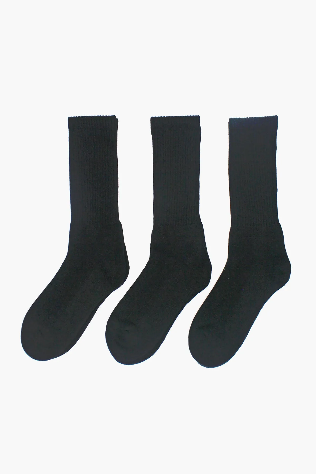 Jefferies Socks Athletic Sport Crew Socks 3-Pack - Black