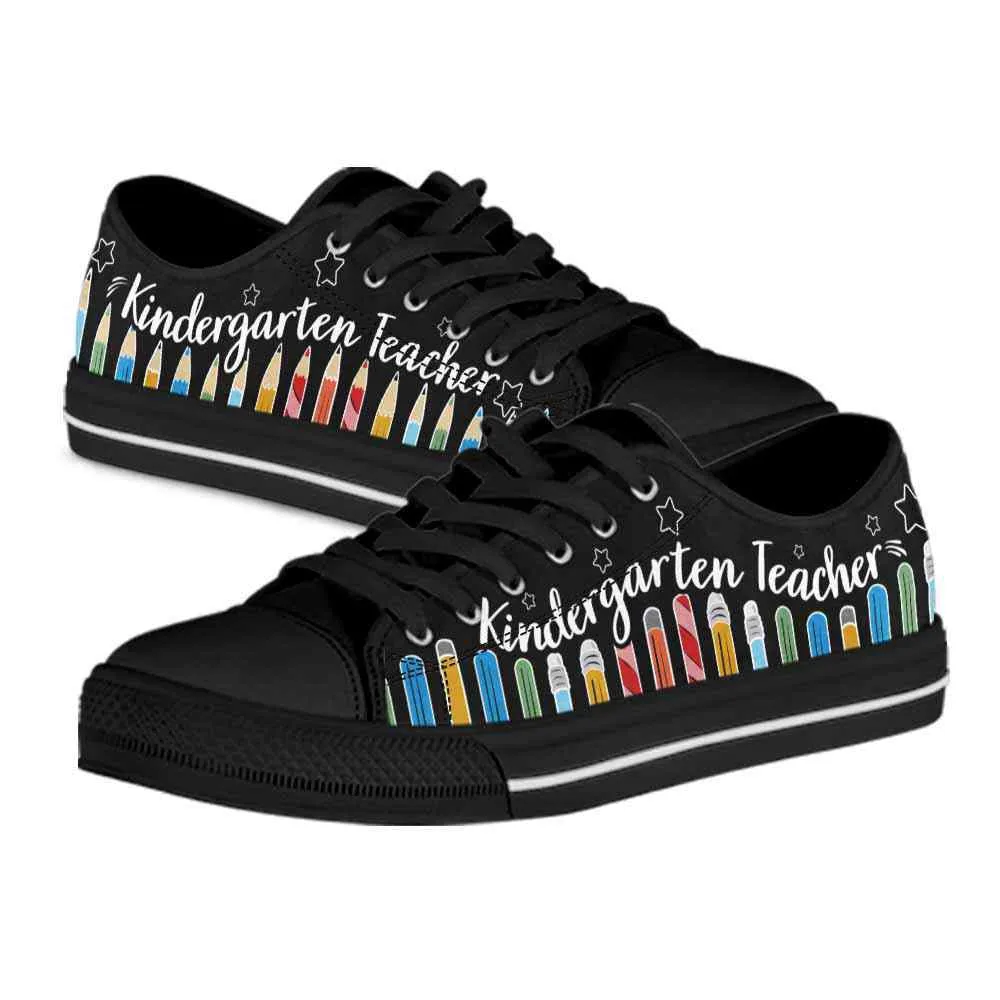 Kindergarten Teacher Colorful Pencils Low Top Shoes, Teacher Shoes, Low Top Sneakers