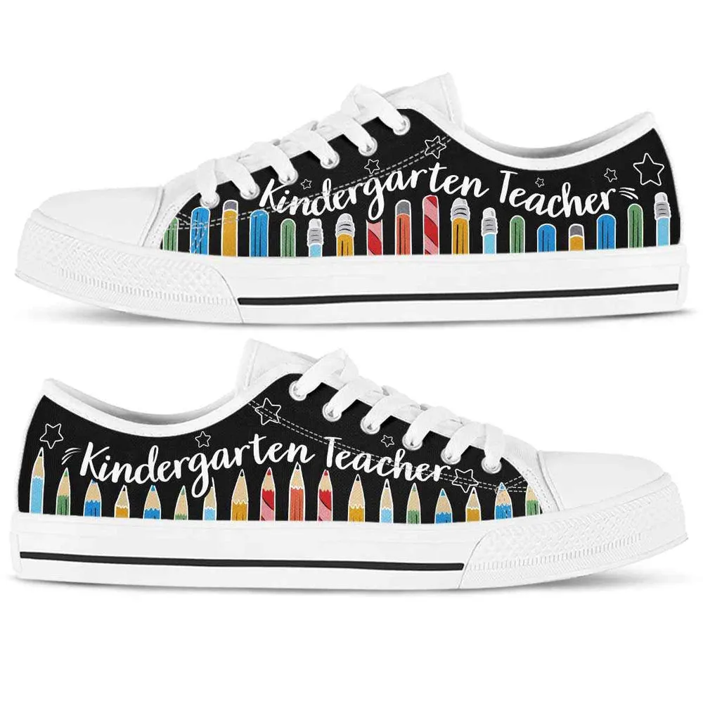 Kindergarten Teacher Colorful Pencils Low Top Shoes, Teacher Shoes, Low Top Sneakers