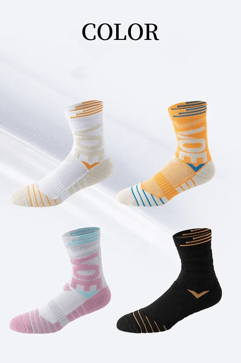 Letter Print Professional Basketball Knee-High Socks - SF0349