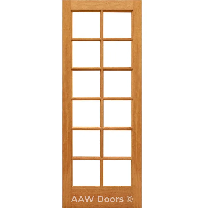 MAH 12/6 Dual Clear Mahogany French Patio Door