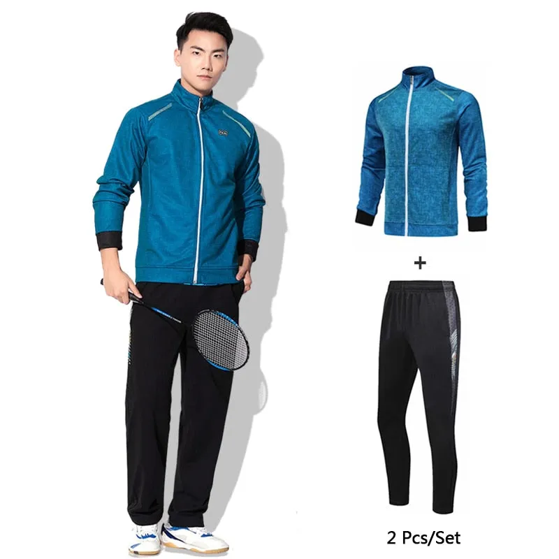 Men Basketball Football Training Sportswear Set Soccer Sports Uniform Long Sleeve Shirt Pant Jersey Suit Male Running Activewear