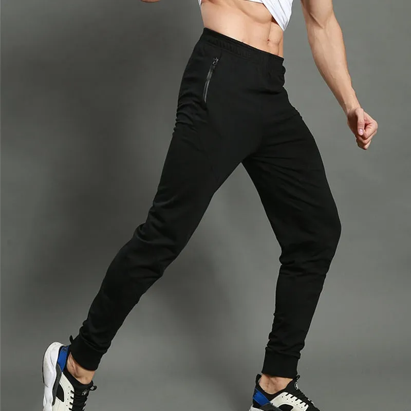 Men running pants sports outdoor jogging elastic fitness gym football soccer basketball training pants Slim Skinny trousers