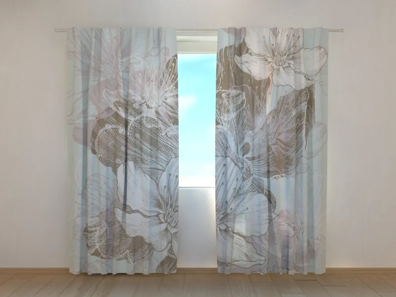 Photo Curtain Modern Floral