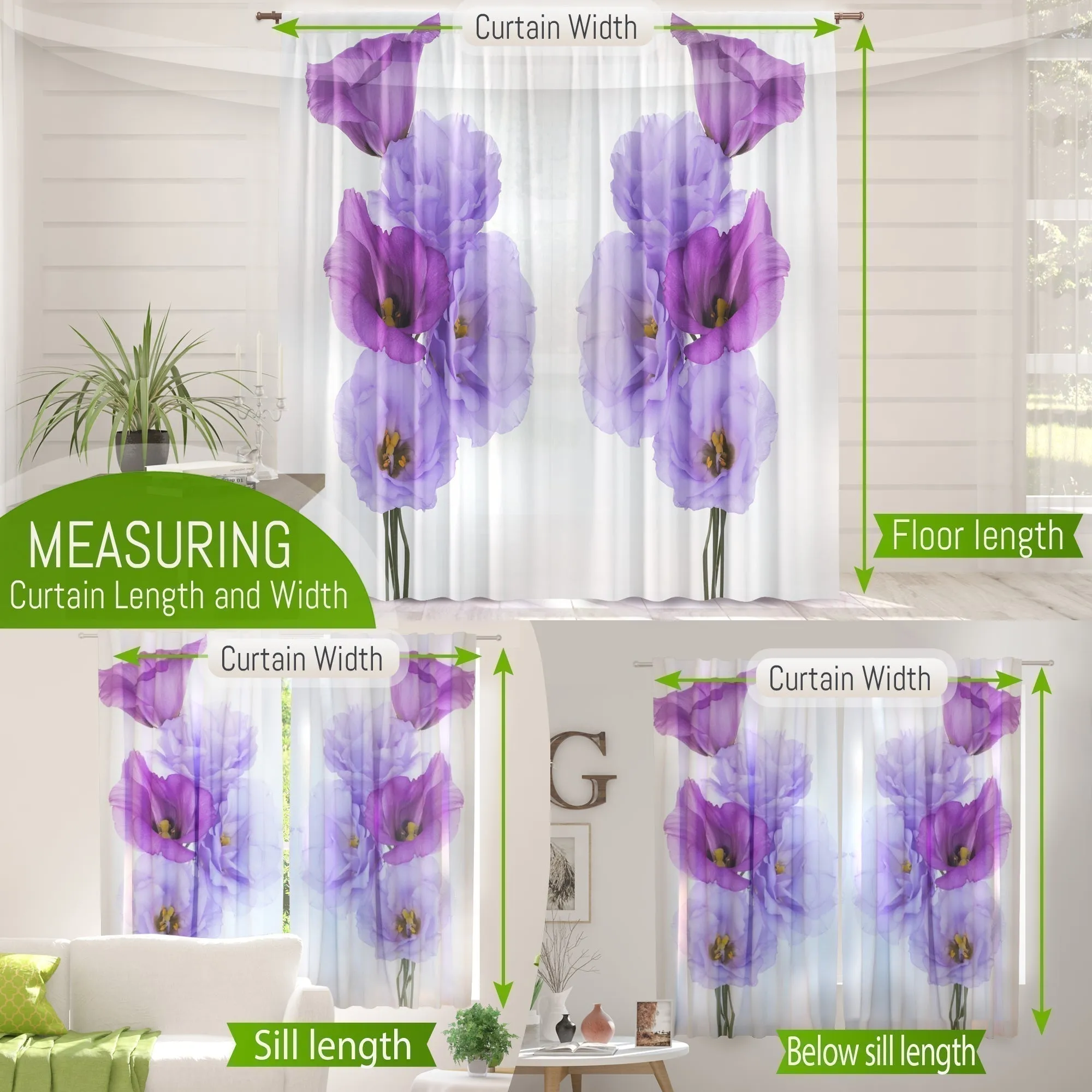 Photo Curtain Modern Floral