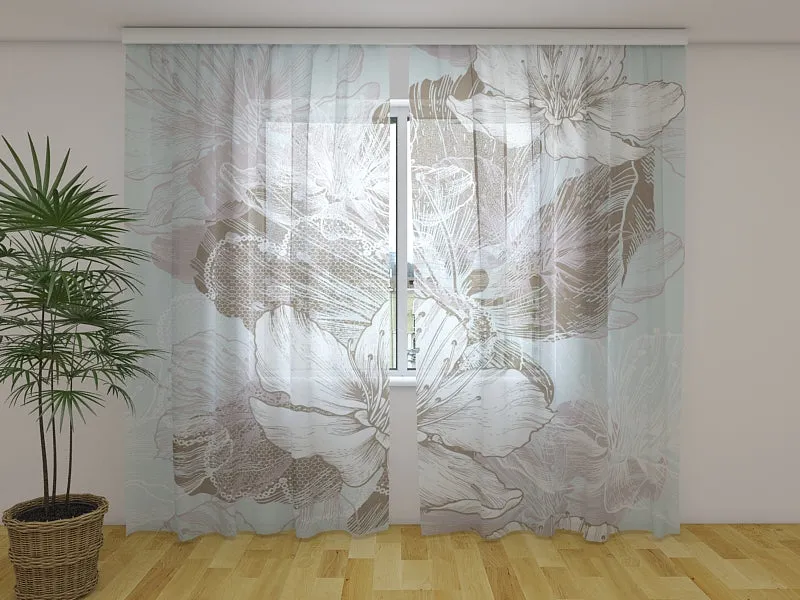 Photo Curtain Modern Floral