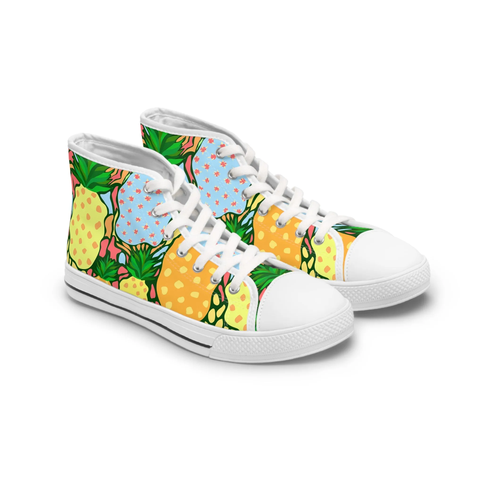 Pineapple Jungle Theme Women's High Top Sneakers