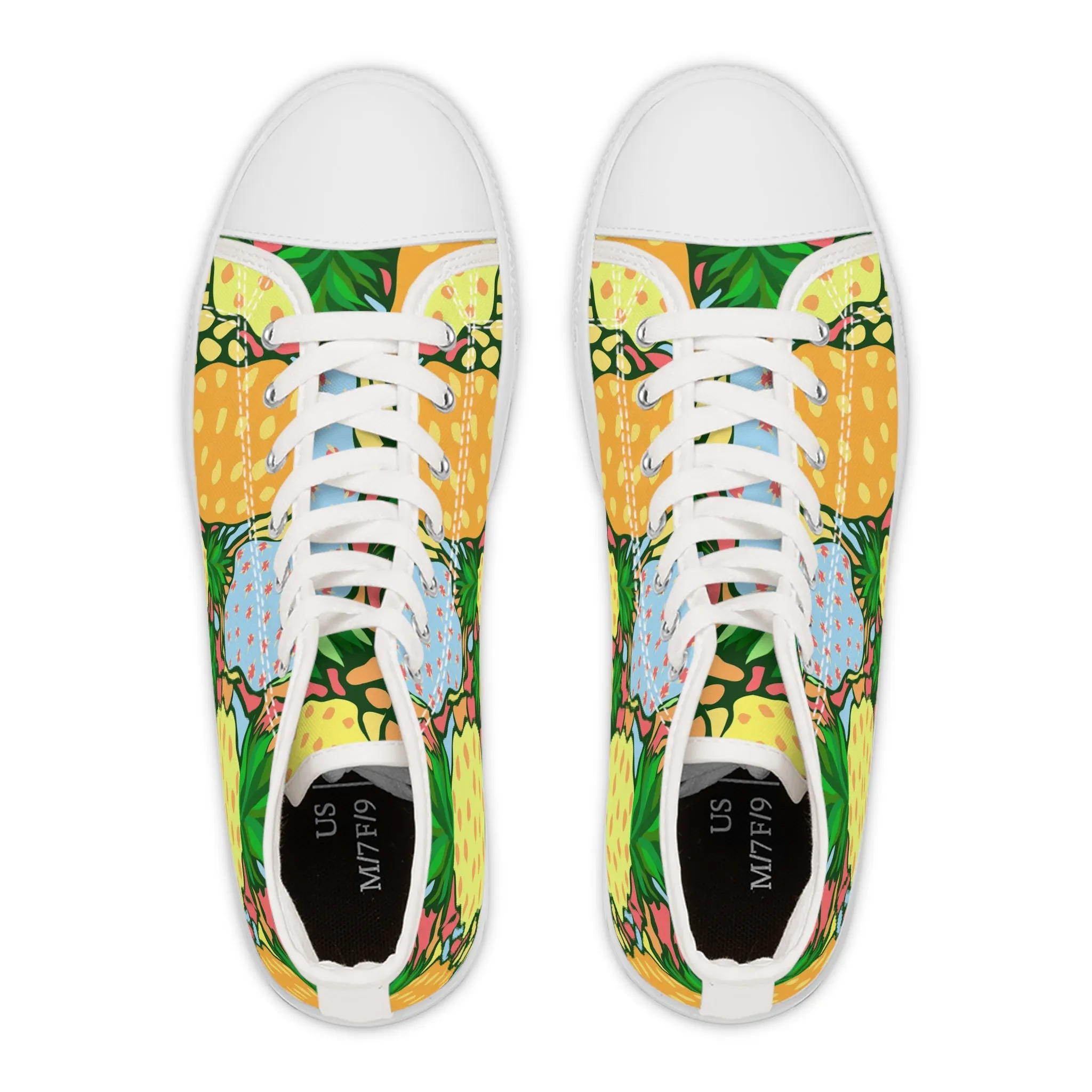 Pineapple Jungle Theme Women's High Top Sneakers