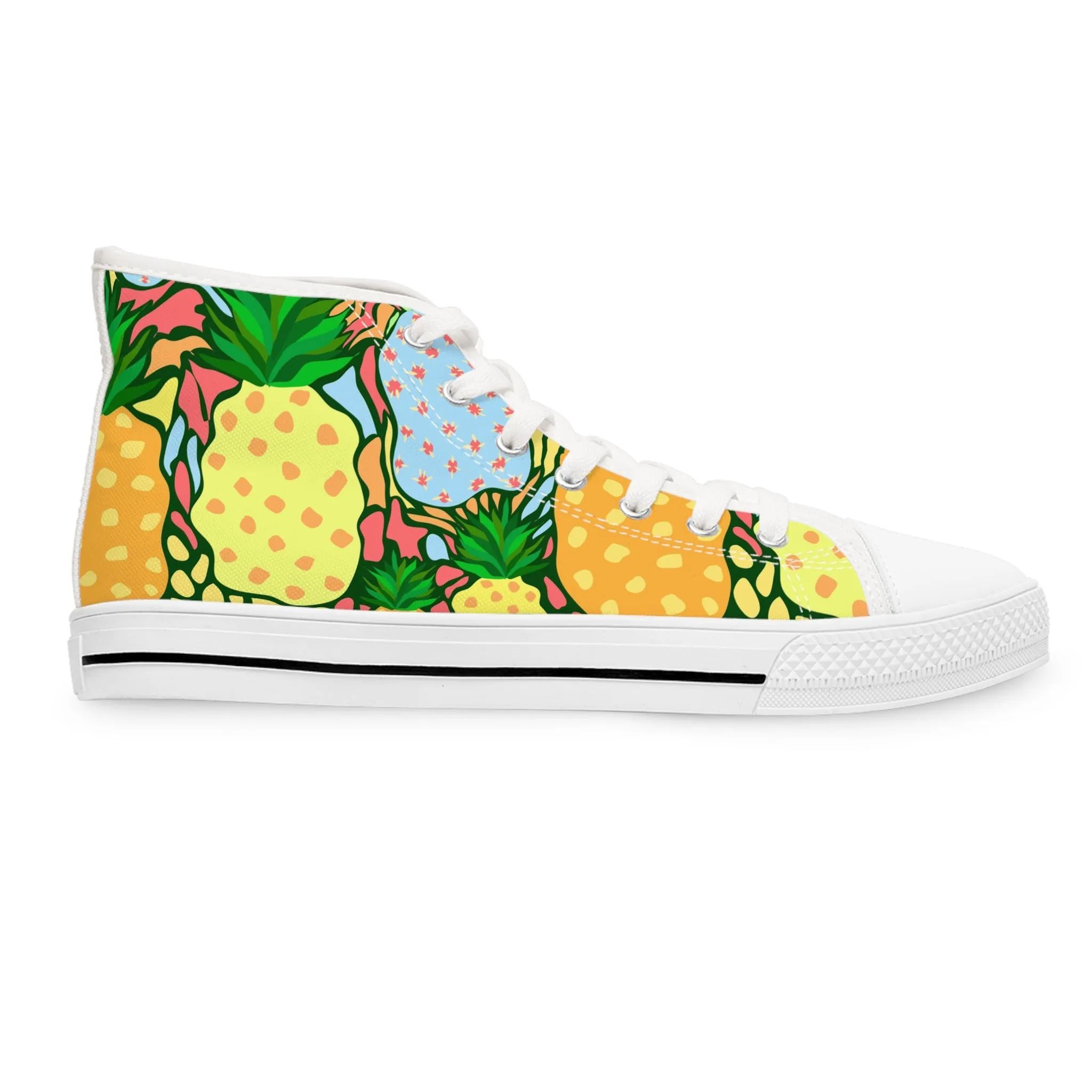 Pineapple Jungle Theme Women's High Top Sneakers