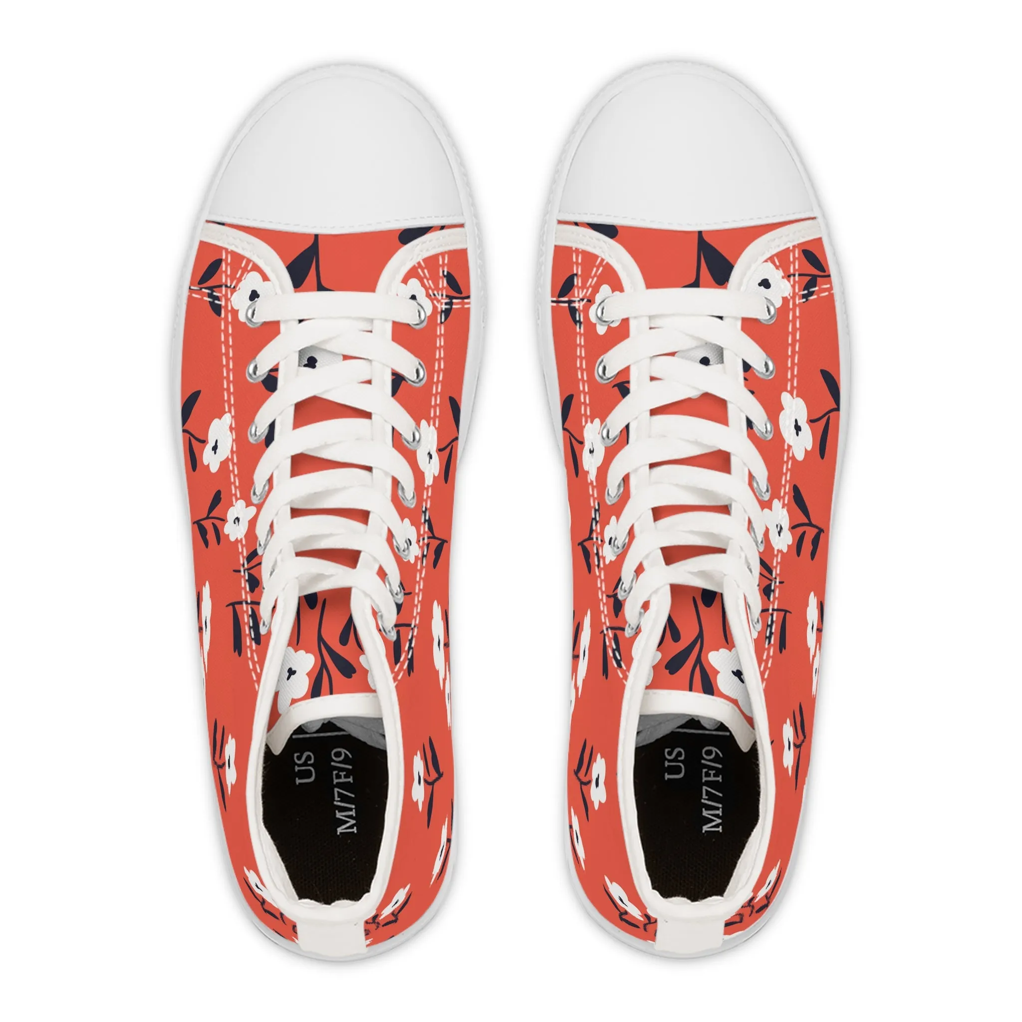 Red Flower Women's High Top Sneakers