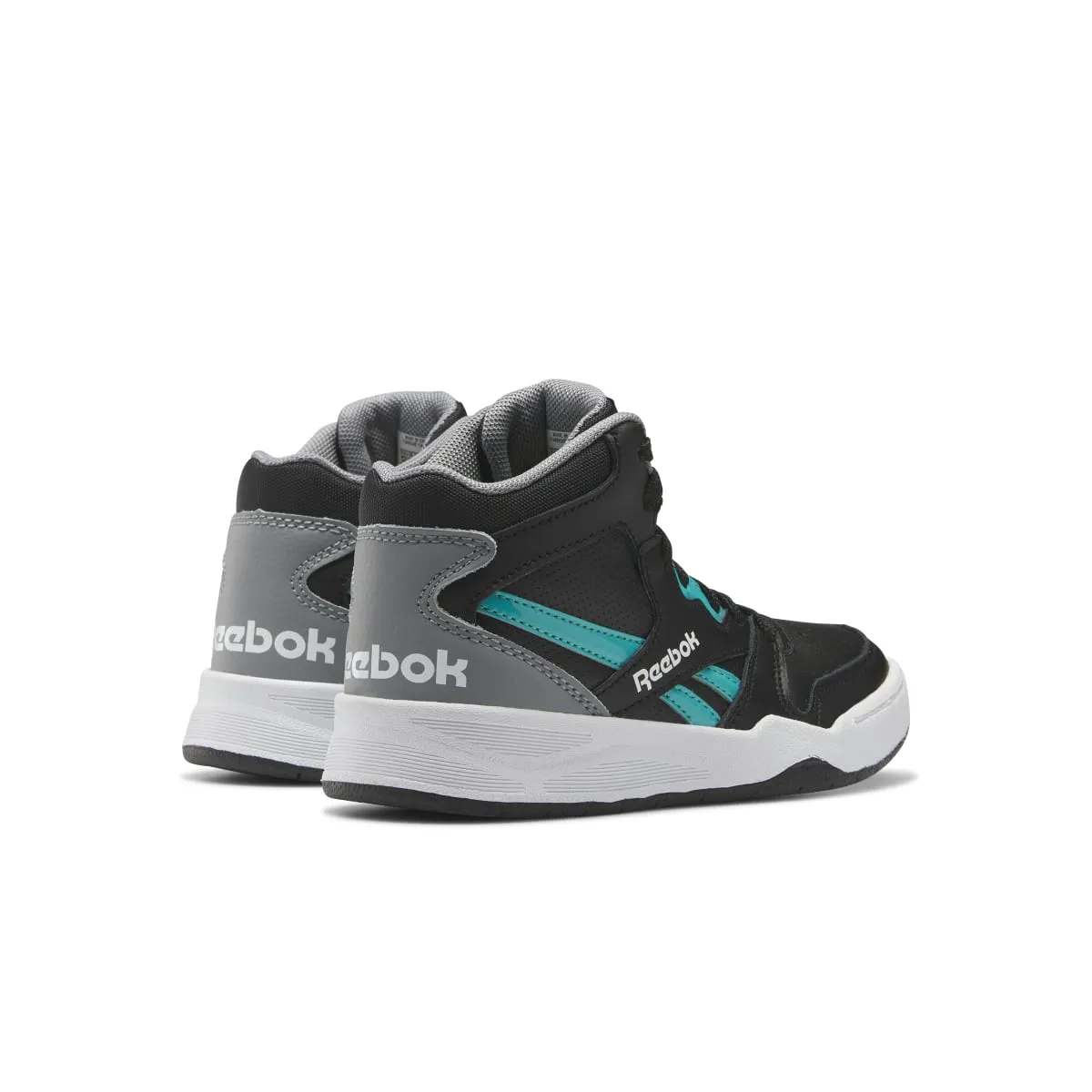 REEBOK GX1456 BB4500 COURT KID'S (Medium) Black/Grey/Teal Synthetic & Leather Basketball Shoes