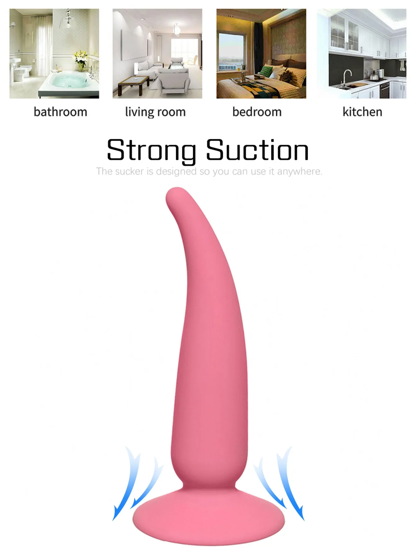 Suction Cup Dildo Anal Plug - Soft Silicone Vagina Stimulator Adult Toys for Unisex