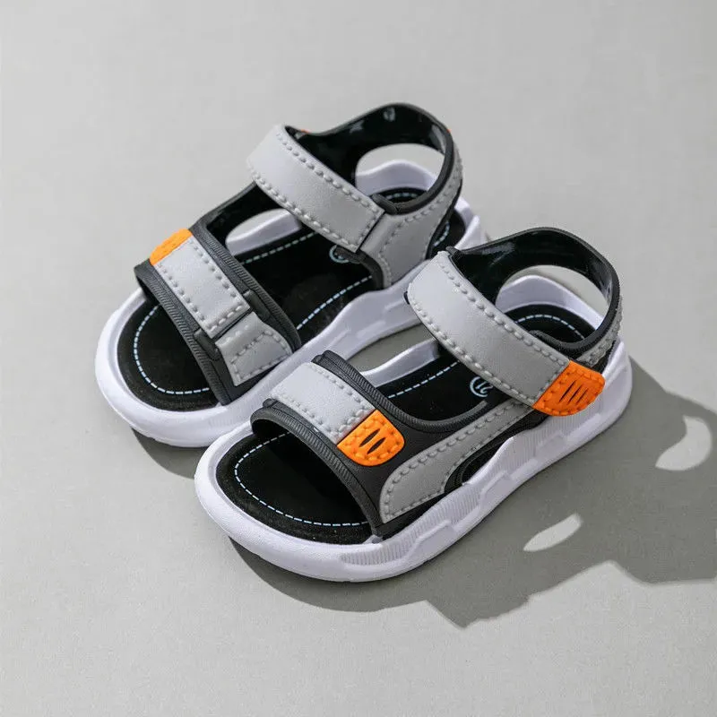 Summer Boys Leather Sandals Baby Shoes Kids Flat Child Beach Shoes - BBSD50736