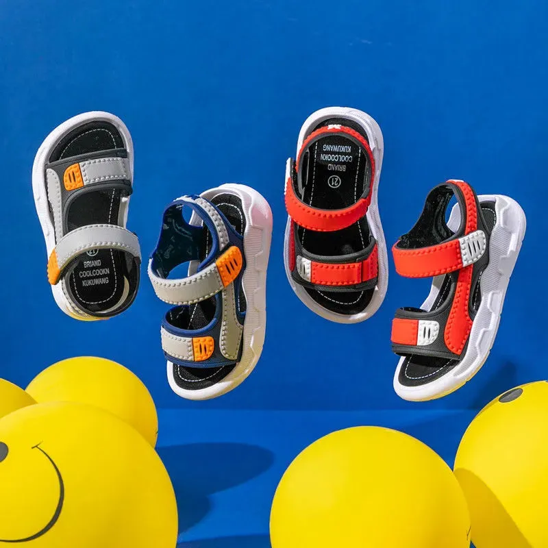 Summer Boys Leather Sandals Baby Shoes Kids Flat Child Beach Shoes - BBSD50736