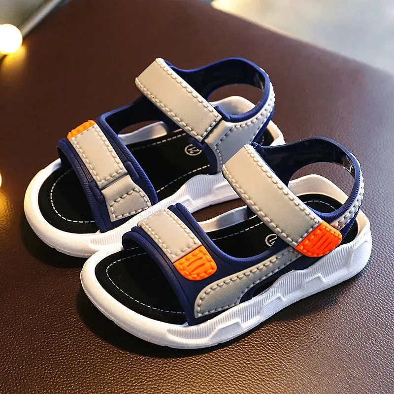 Summer Boys Leather Sandals Baby Shoes Kids Flat Child Beach Shoes - BBSD50736