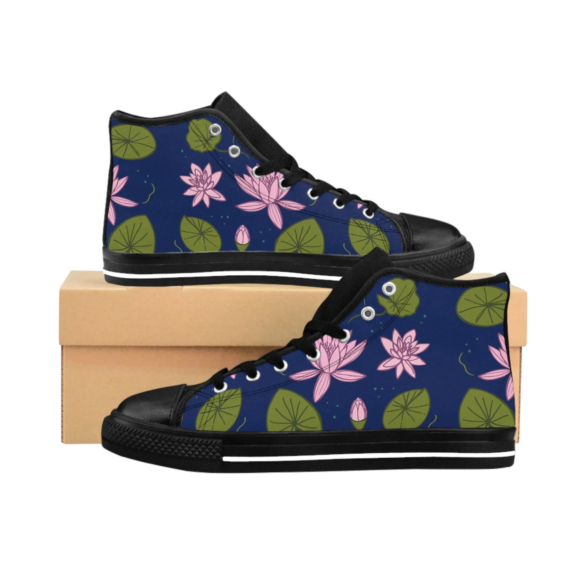 Water Lily Pad Men's Classic Sneakers