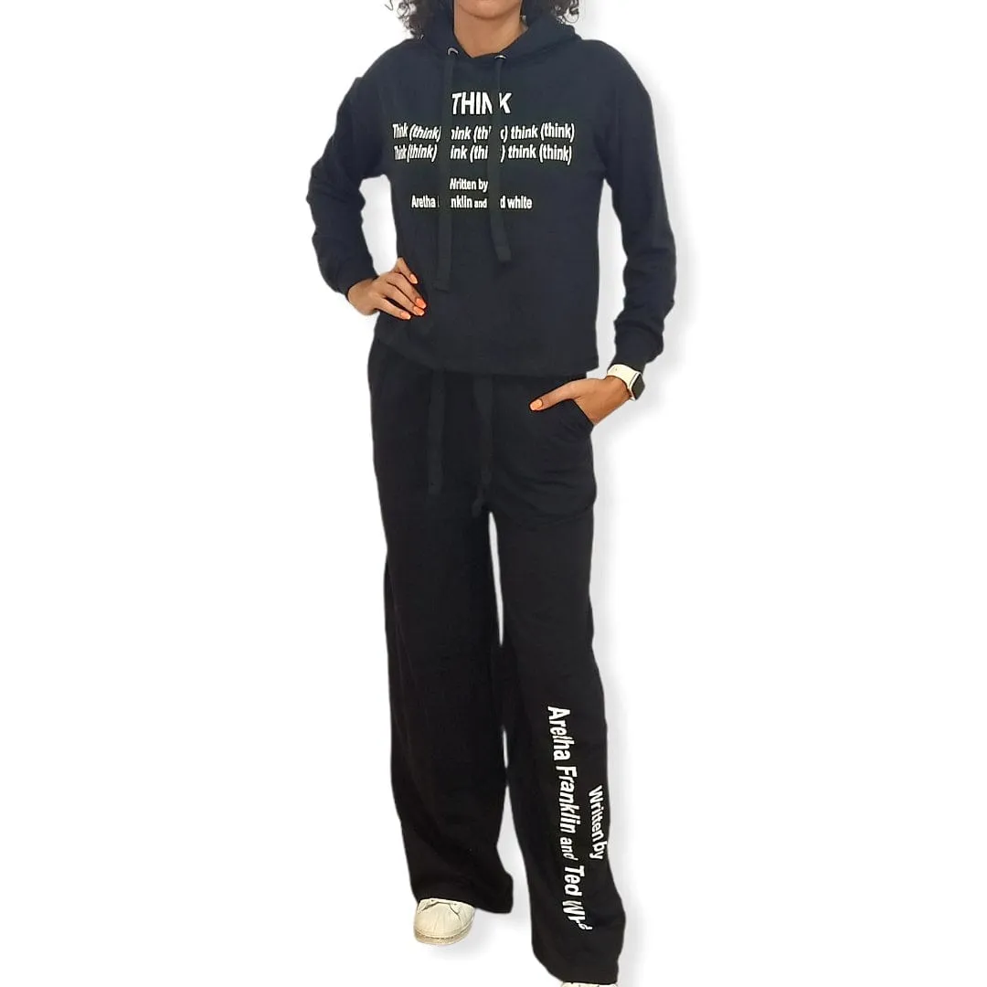 Women Sweatshirt Training Set (2 pieces) - Black