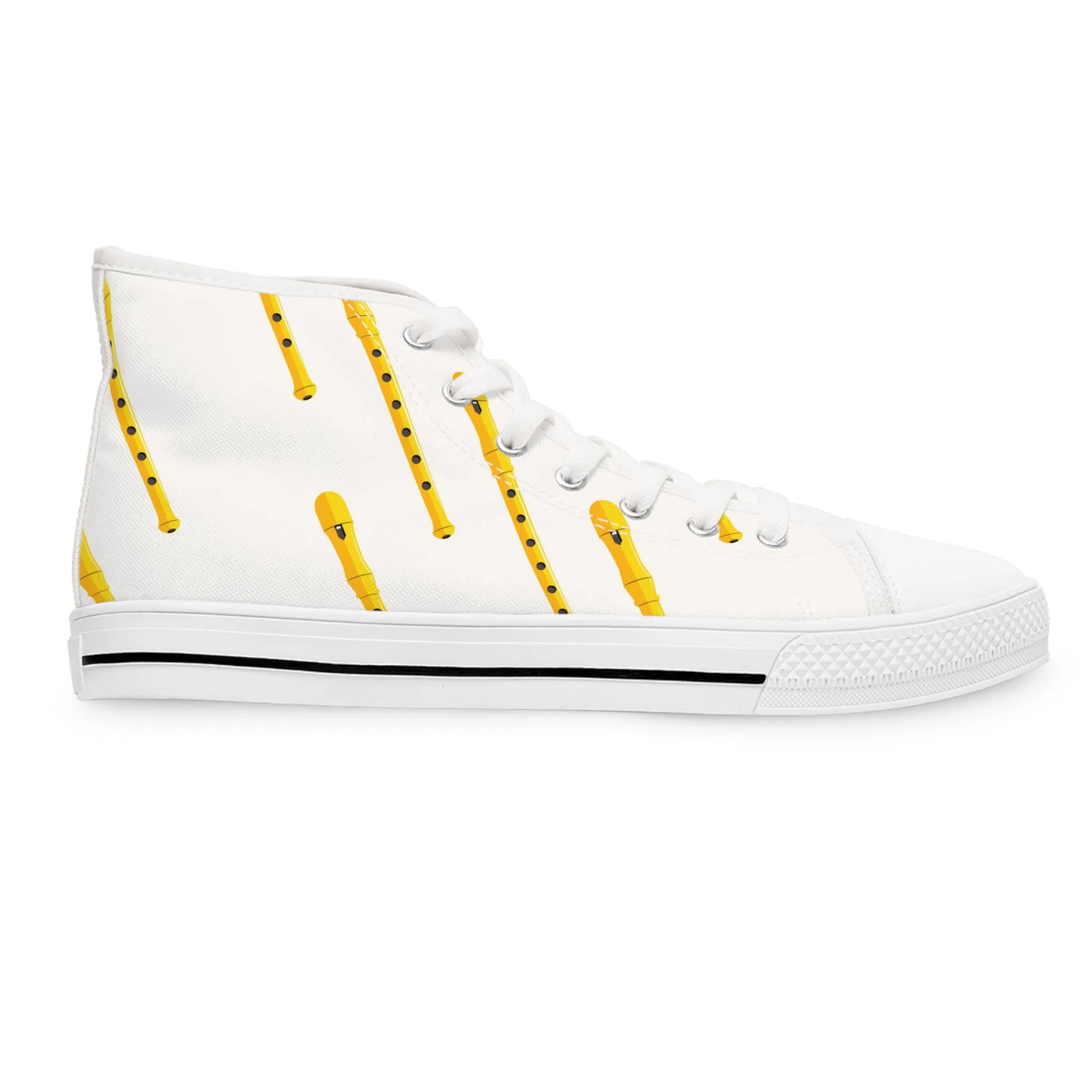 Yellow Clarinet Women's High Top Sneakers