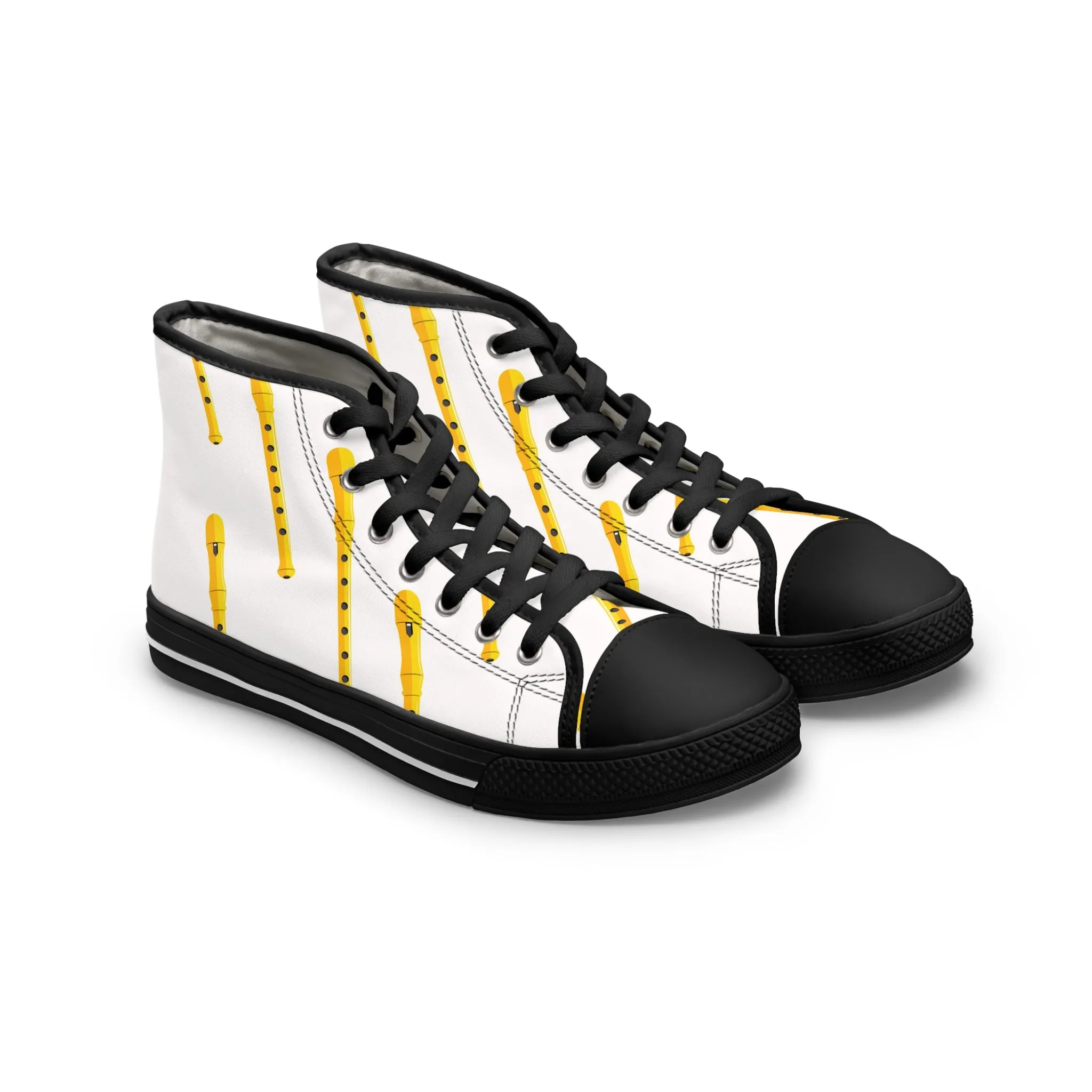 Yellow Clarinet Women's High Top Sneakers