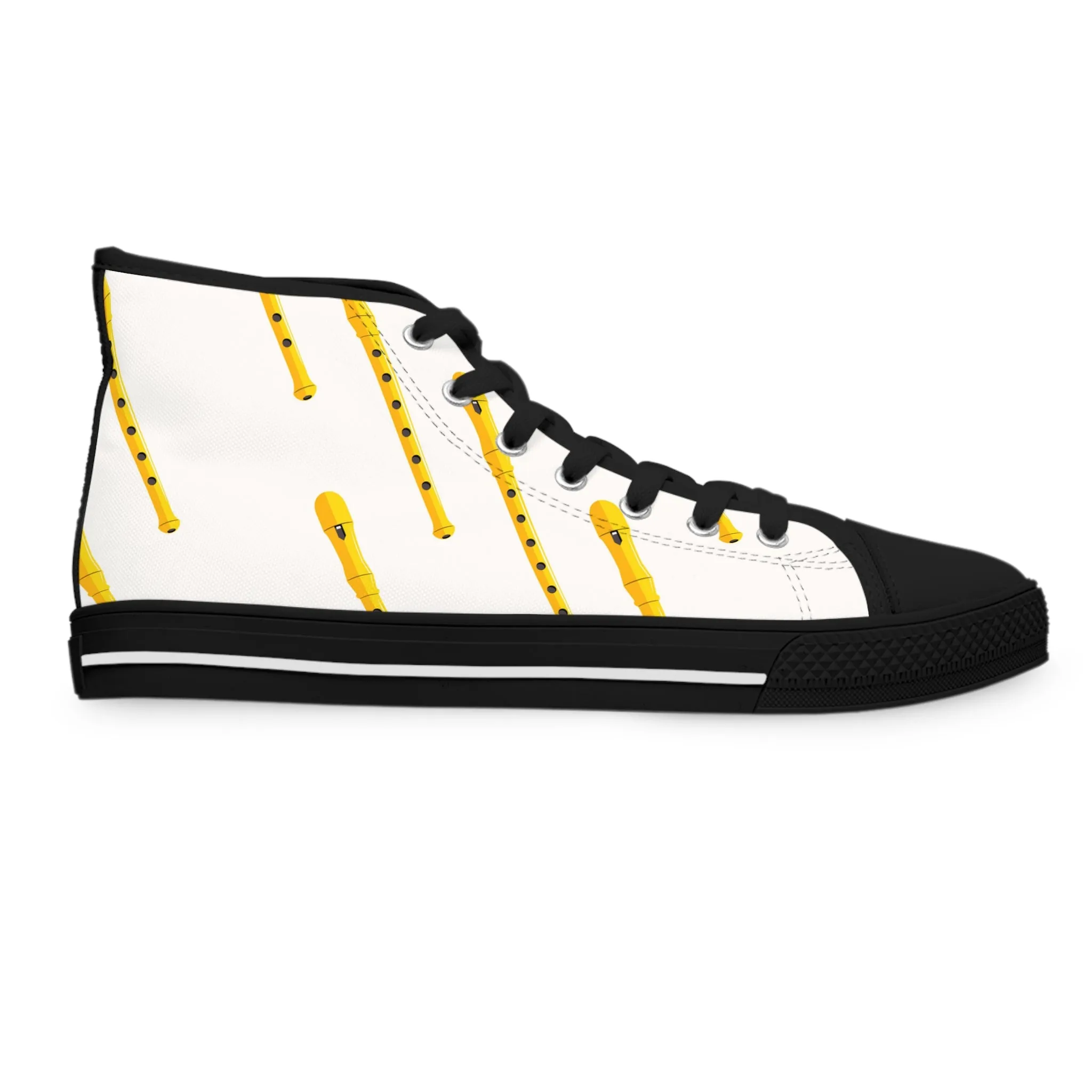 Yellow Clarinet Women's High Top Sneakers